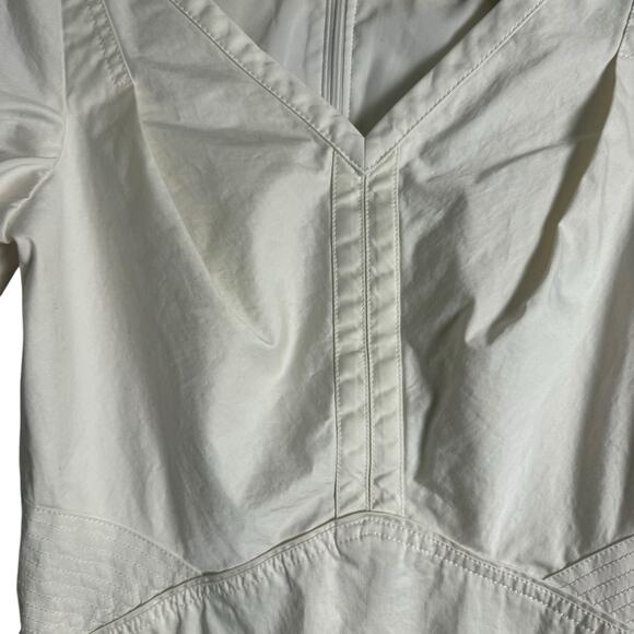 Zac Posen Z Spoke White Short Puff Sleeve V-Neck Sheath Mini Dress Size 4 - Picture 6 of 10